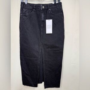 Stradivarius Black Denim Skirt